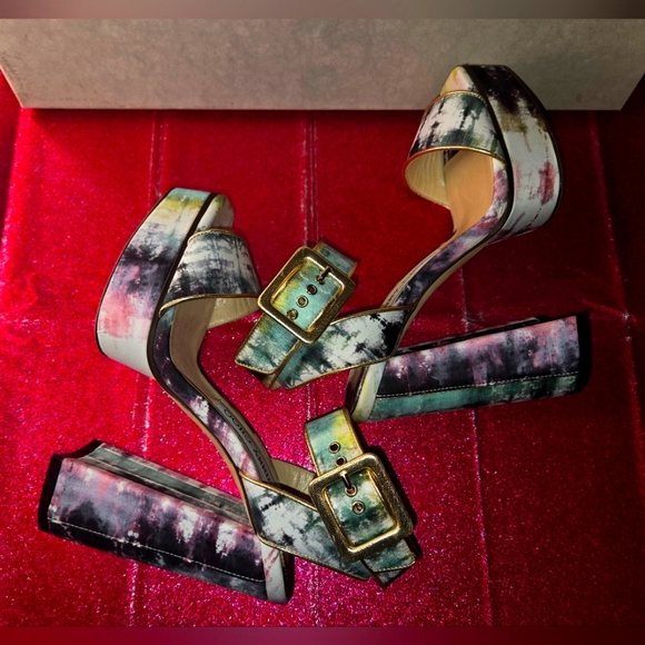 NIB Jimmy Choo Women's Jax Tie-Dye Platform Heels - Picture 6 of 15